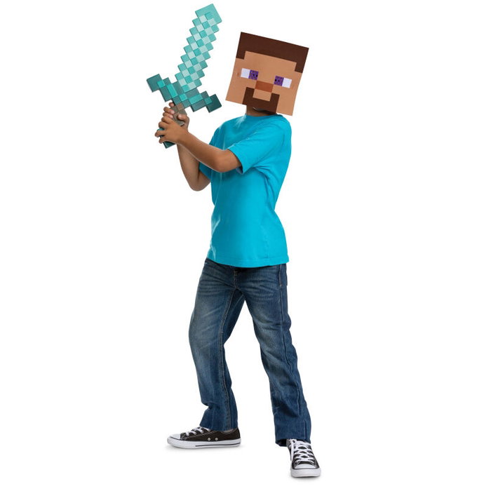 DISGUISE Masque et épée Minecraft, déguisement, dimensions 25 x 560 x 260 mm