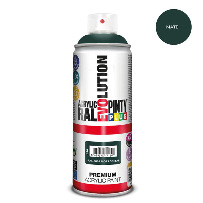 Peinture en spray Pintyplus Evolution RAL 6005 Moss Green 400 ml Mat Peinture en spray Pintyplus Evolution RAL 6005 Moss Green 400 ml Mat