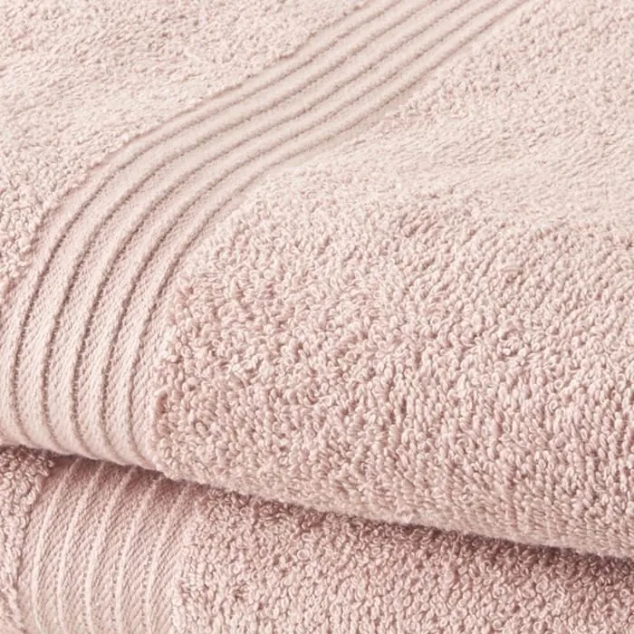 Today - Lot de 2 serviettes de bain 50x90 cm 100% coton 450 g/m² - Rose des sables Today - Lot de 2 serviettes de bain 50x90 cm 100% coton 450 g/m² - Rose des sables
