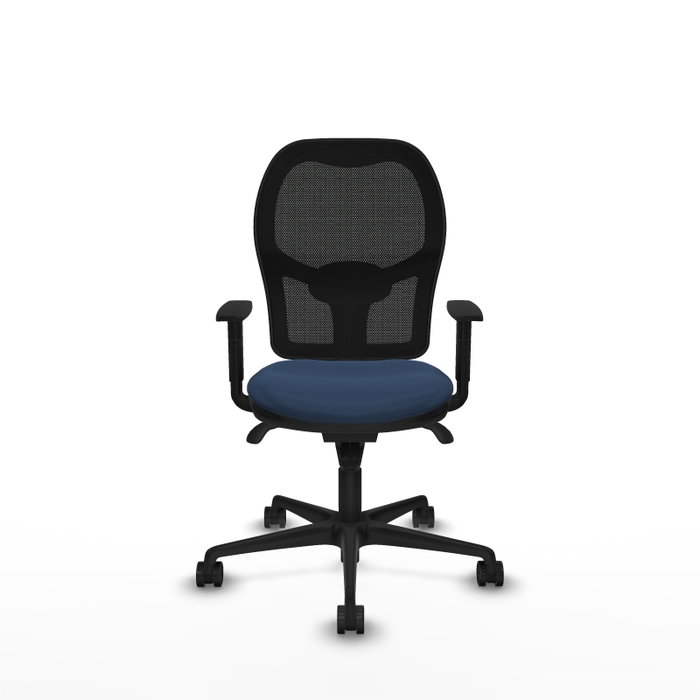 Piqueras y Crespo Chaise de Bureau Jorquera Bleu Marine et Noir