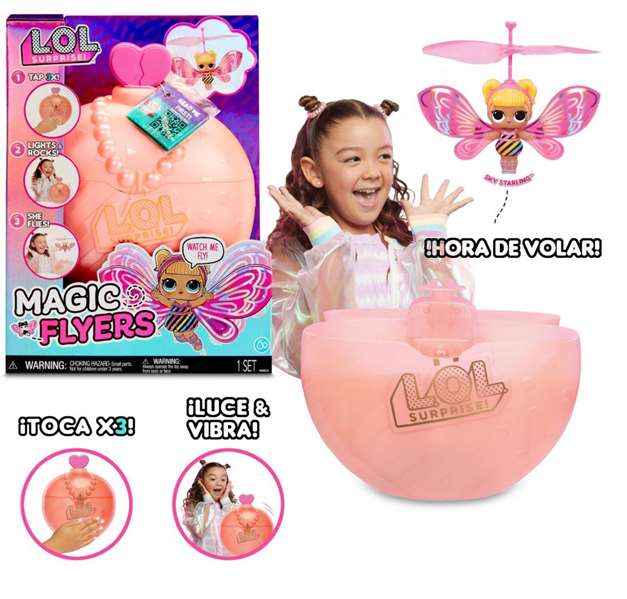 MGA L.O.L. Surprise! Magic Wishies Poupée Volante Ailes Dorées