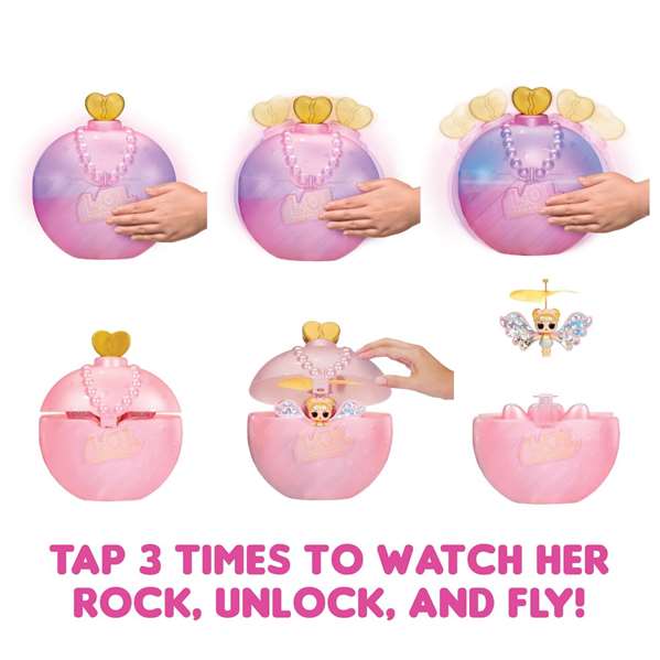 MGA L.O.L. Surprise! Magic Wishies Poupée Volante Ailes Dorées