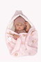 Muñecas Arias Muñeca Elegance, poupée fille 30 cm, corps vinyle, robe rose avec porte-bébé, âge recommandé 3 ans