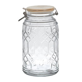 Cook Concept Bocal de conservation en verre 2,3 L avec couvercle en bambou