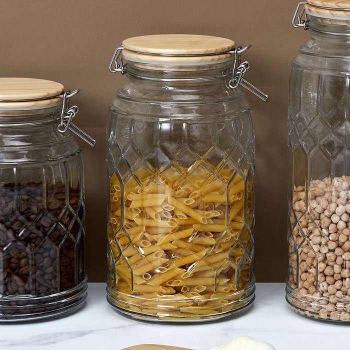 Cook Concept Bocal de conservation en verre 2,3 L avec couvercle en bambou