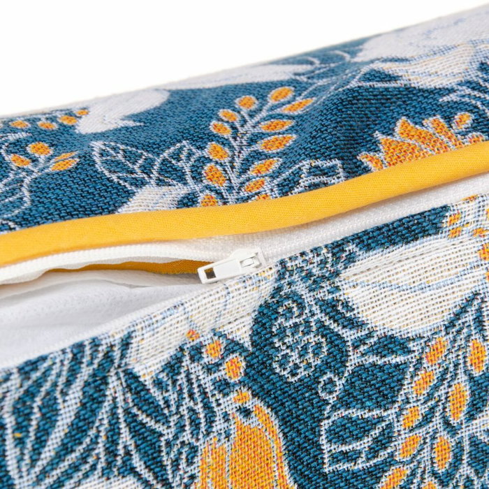 BigBuy Home Coussin Bleu Fleurs 60 x 10 x 60 cm
