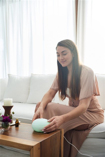 Beurer LA-20 Diffuseur d'aromathérapie portable avec chromothérapie, ultrasons et lumières LED, alimentation USB