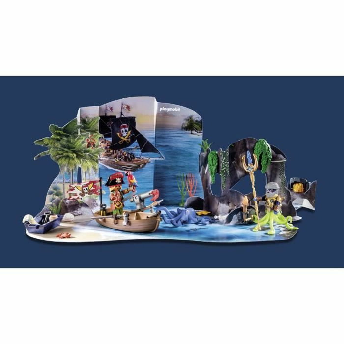 Playmobil Calendrier de l'Avent Pirate, 24 surprises, 98 pièces