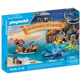 Playmobil 71636 Calendrier de l'Avent Pirate avec 24 Surprises et 98 Pièces - Jouet pour Enfants dès 4 Ans