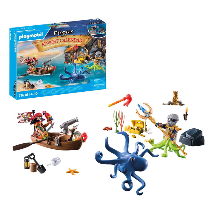 Playmobil Calendrier de l'Avent Pirate, 24 surprises, 98 pièces
