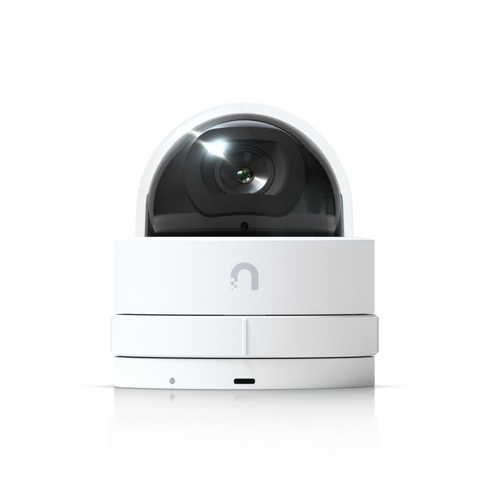 Ubiquiti Caméra de sécurité IP intérieure PoE 4MP (2K) avec vision nocturne IR, angle ultra-large 102.4°, détection IA, boîtier IK06 en alliage d'aluminium et polycarbonate