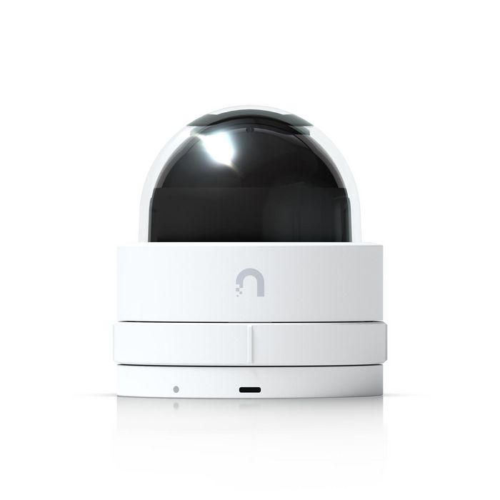 Ubiquiti Caméra de sécurité IP intérieure PoE 4MP (2K) avec vision nocturne IR, angle ultra-large 102.4°, détection IA, boîtier IK06 en alliage d'aluminium et polycarbonate