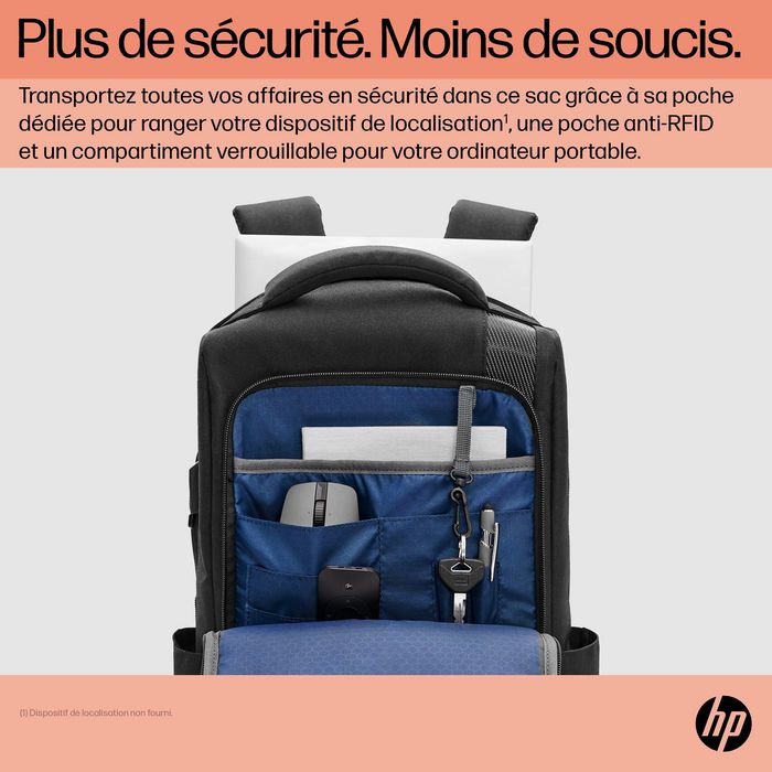 HP Sac à dos Renew Executive pour ordinateur portable 16" - Extension de rangement, port USB-C, fabrication en plastique recyclé