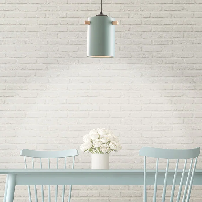 SKD Lâmpada Colgante Dahlia P1011-W - Lampe suspendue en métal et bois avec câble réglable, design moderne