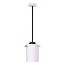 Suspension Dahlia Bois Acier 1xE27 Sans Ampoule Blanc SKD-P1011-W