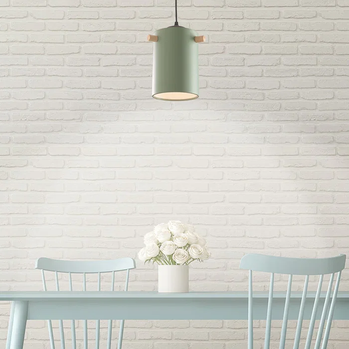 SKD Lâmpada Colgante Dahlia P1011-W - Lampe suspendue en métal et bois avec câble réglable, design moderne