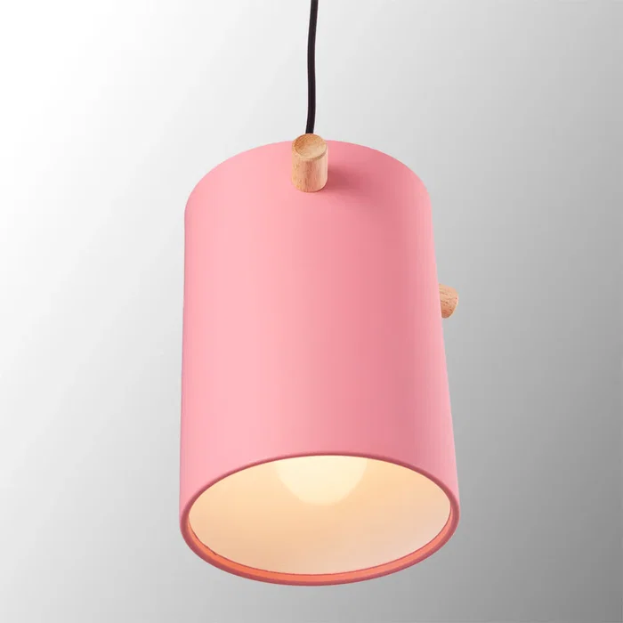 SKD Lâmpada Colgante Dahlia P1011-W - Lampe suspendue en métal et bois avec câble réglable, design moderne