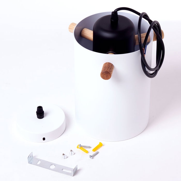 Suspension Dahlia Bois Acier 1xE27 Sans Ampoule Blanc SKD-P1011-W Suspension Dahlia Bois Acier 1xE27 Sans Ampoule Blanc SKD-P1011-W
