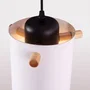 SKD Lâmpada Colgante Dahlia P1011-W - Lampe suspendue en métal et bois avec câble réglable, design moderne