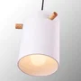 SKD Lâmpada Colgante Dahlia P1011-W - Lampe suspendue en métal et bois avec câble réglable, design moderne