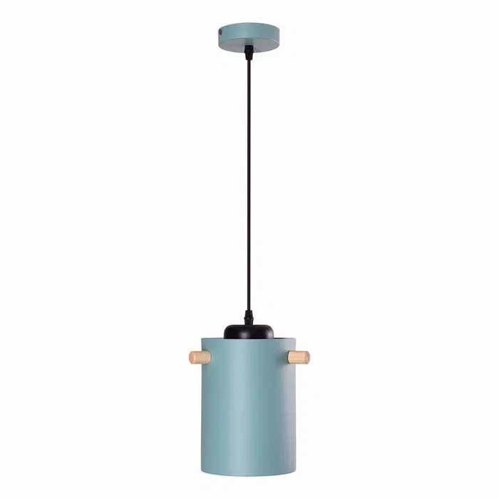 SKD Lâmpada Colgante Dahlia P1011-W - Lampe suspendue en métal et bois avec câble réglable, design moderne