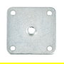 Q&Q Plaque carrée de fixation 54x54 mm - Métrique M8 - Finition Zingué - Pour charpentes métalliques et assemblages