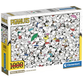 CLEMENTONI Puzzle Snoopy 1000 Pièces - Dimensions Assemblé : 70 x 50 cm