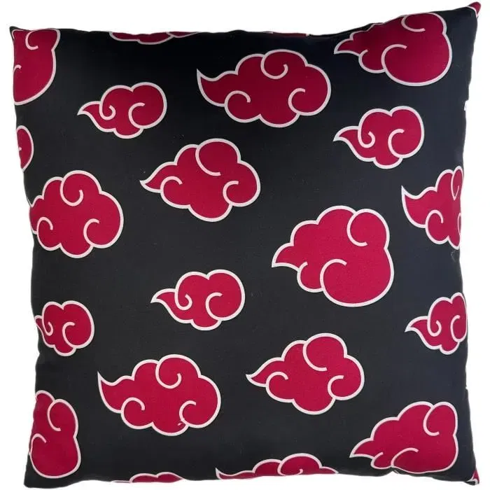 Naruto - Coussin décoratif double face 40x40 cm microfibre - Motif Akatsuki de Naruto Shippuden - Décoration d'intérieur Naruto - Coussin décoratif double face 40x40 cm microfibre - Motif Akatsuki de Naruto Shippuden - Décoration d'intérieur