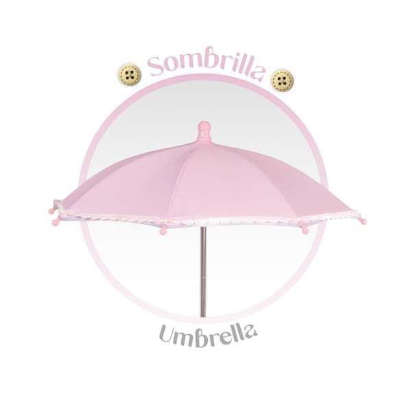 Decuevas Poussette de poupée pliable avec ombrelle et sac - pour poupées jusqu'à 48 cm