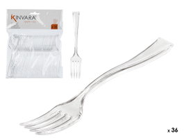 Kinvara Set de 36 Fourchettes à Dessert en Plastique Transparent 16 cm (Set de 48)