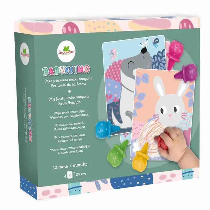 Sycomore Coloriage premiers crayons Babyssimo Amis de la Ferme avec 6 maxi crayons gras Sycomore Coloriage premiers crayons Babyssimo Amis de la Ferme avec 6 maxi crayons gras