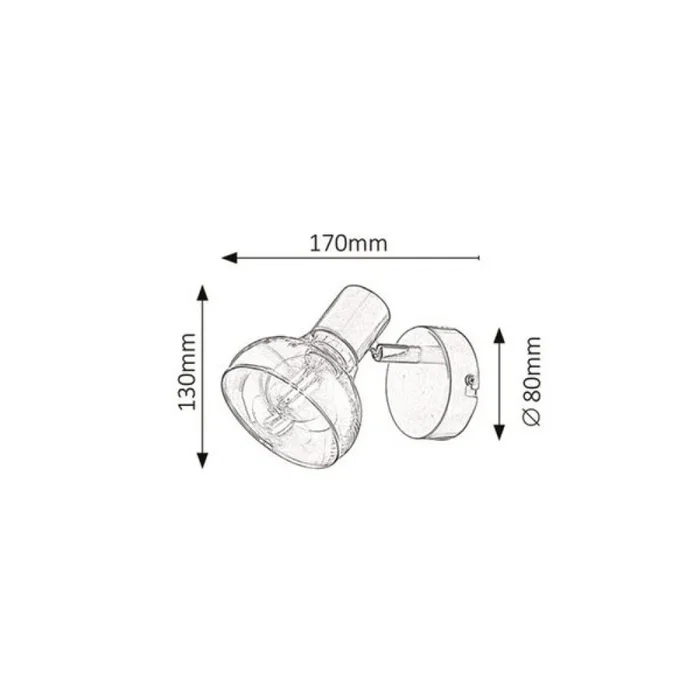 RABALUX Holly Spot 1xE14 IP20 RAB-5546 - Luminaire d'intérieur en verre ambré et métal doré antique, 40W max