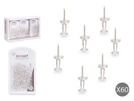 PINCELLO Set 60 Chinchetas Transparentes
