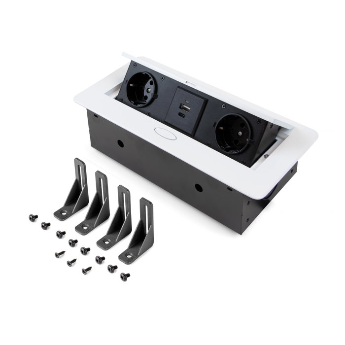 Emuca Atom 26 Lite Multiconnecteur pour bureau Blanc
