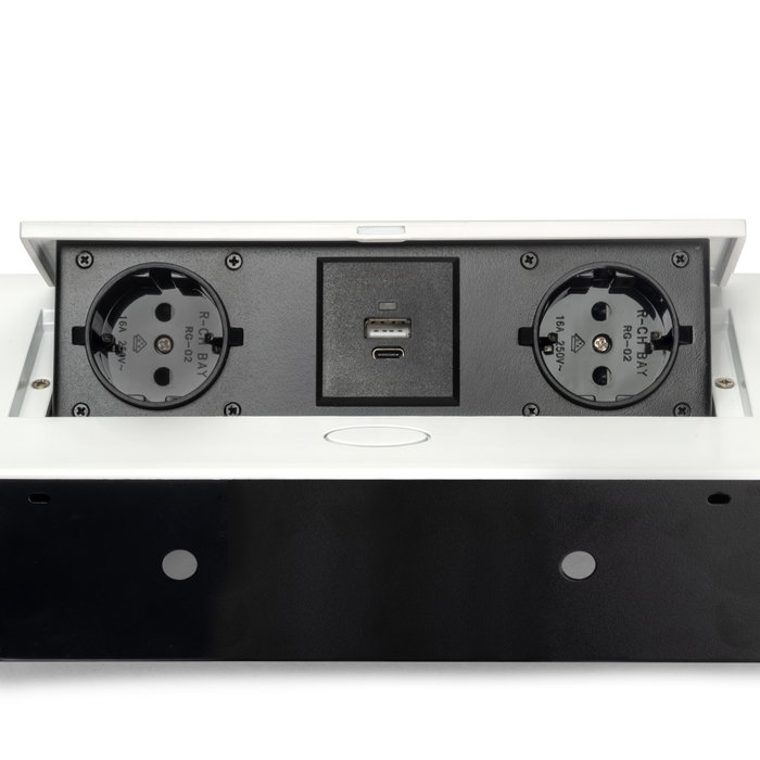 Emuca Atom 26 Lite Multiconnecteur pour bureau Blanc