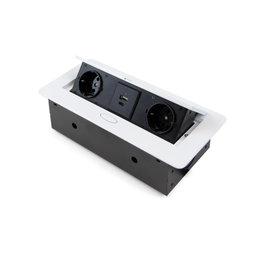Emuca Atom 26 Lite Multiconnecteur pour bureau Blanc