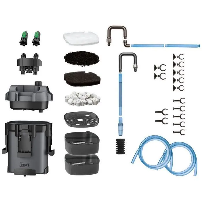 Tetra Filtre extérieur EX 500 Plus pour aquarium jusqu'à 100 litres - Débit 440 L/h - Kit complet avec média filtrant - Silencieux et économe en énergie
