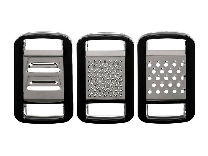 Kinvara Set de 3 Râpes avec Réservoir 17 x 23 x 3 cm Noir Plastique et Métal (Set de 12)