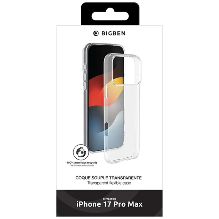 BBC Coque Silisoft transparente pour iPhone 17 Pro Max - Protection élégante et fiable - Compatible MagSafe