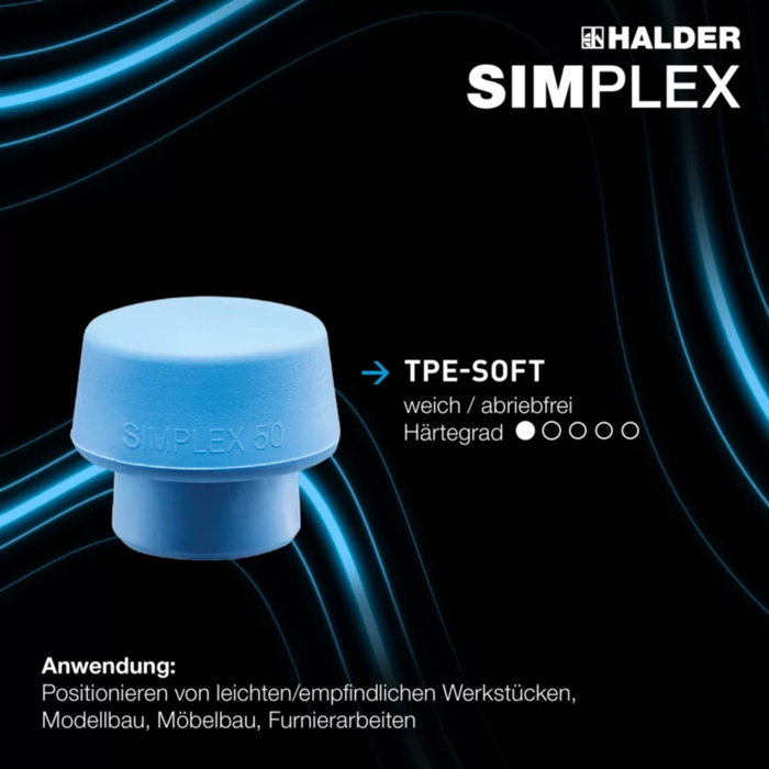 Halder SIMPLEX Marteau à faces souples 50 TPE-soft / Superplastic Halder SIMPLEX Marteau à faces souples 50 TPE-soft / Superplastic