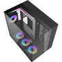 Darkflash TH285 - Boîtier PC moyen tour ATX noir avec 4 ventilateurs A-RGB 120mm, 3 panneaux en verre trempé et connecteurs USB 3.0/HD Audio