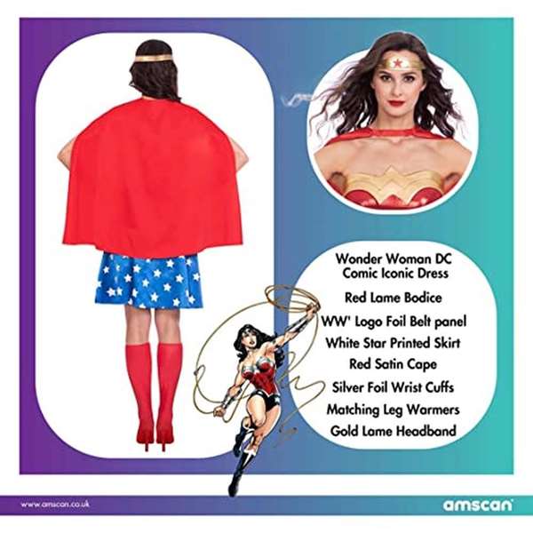 Liragram WB Wonder Woman Déguisement adulte Taille XL 42/44 - Multilingue Liragram WB Wonder Woman Déguisement adulte Taille XL 42/44 - Multilingue