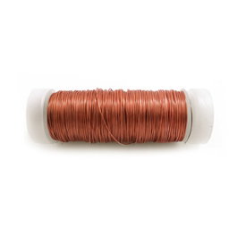 Fil de cuivre gainé sur bobine n° 6, calibre 0,40 mm x 50 m, couleur cuivre