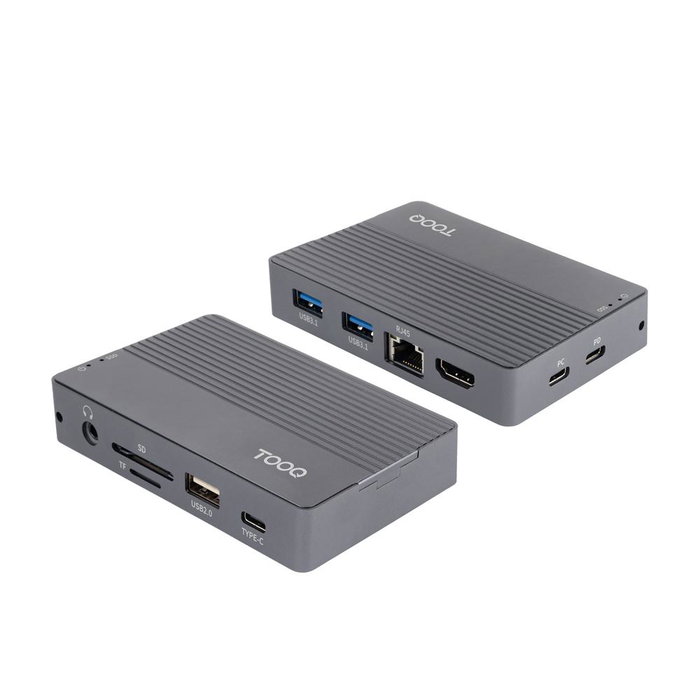 Tooq Boîtier SSD M.2 NVMe/SATA avec HUB USB-C 11-en-1, Gris