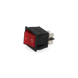 Edm Interrupteur lumineux rouge encastré noir 4 patilles
