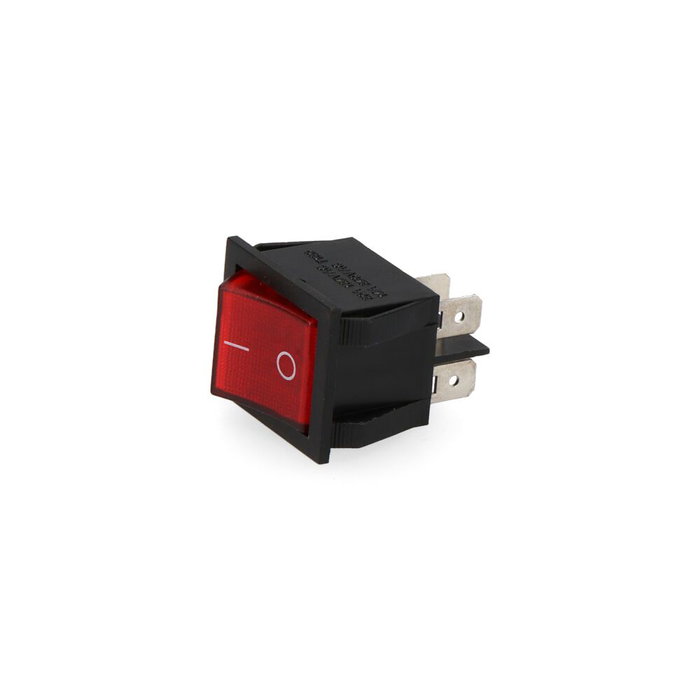 Edm Interrupteur lumineux rouge encastré noir 4 broches Edm Interrupteur lumineux rouge encastré noir 4 broches