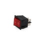 Edm Interrupteur lumineux rouge encastré noir 4 broches