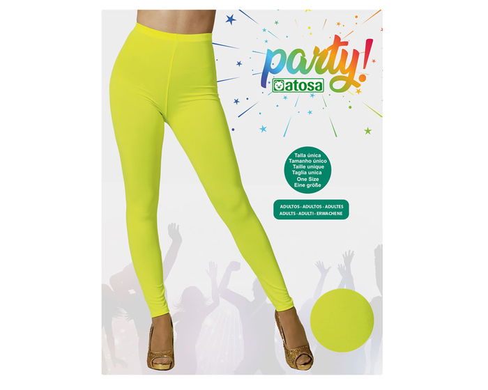 Leggings adulte jaune fluo uni - Pour carnaval, fêtes néon, déguisements (clown, danseuse 80s, emoji) Leggings adulte jaune fluo uni - Pour carnaval, fêtes néon, déguisements (clown, danseuse 80s, emoji)