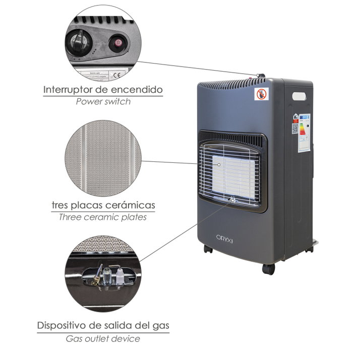 ORYX Estufa à gaz infrarouge pliable 4,5 kW ORYX Estufa à gaz infrarouge pliable 4,5 kW