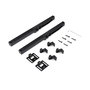 Emuca Kit de quincaillerie pour porte coulissante suspendue Barn en bois, avec fermeture souple, panneaux non inclus, Acier et Plastique, Peint en noir